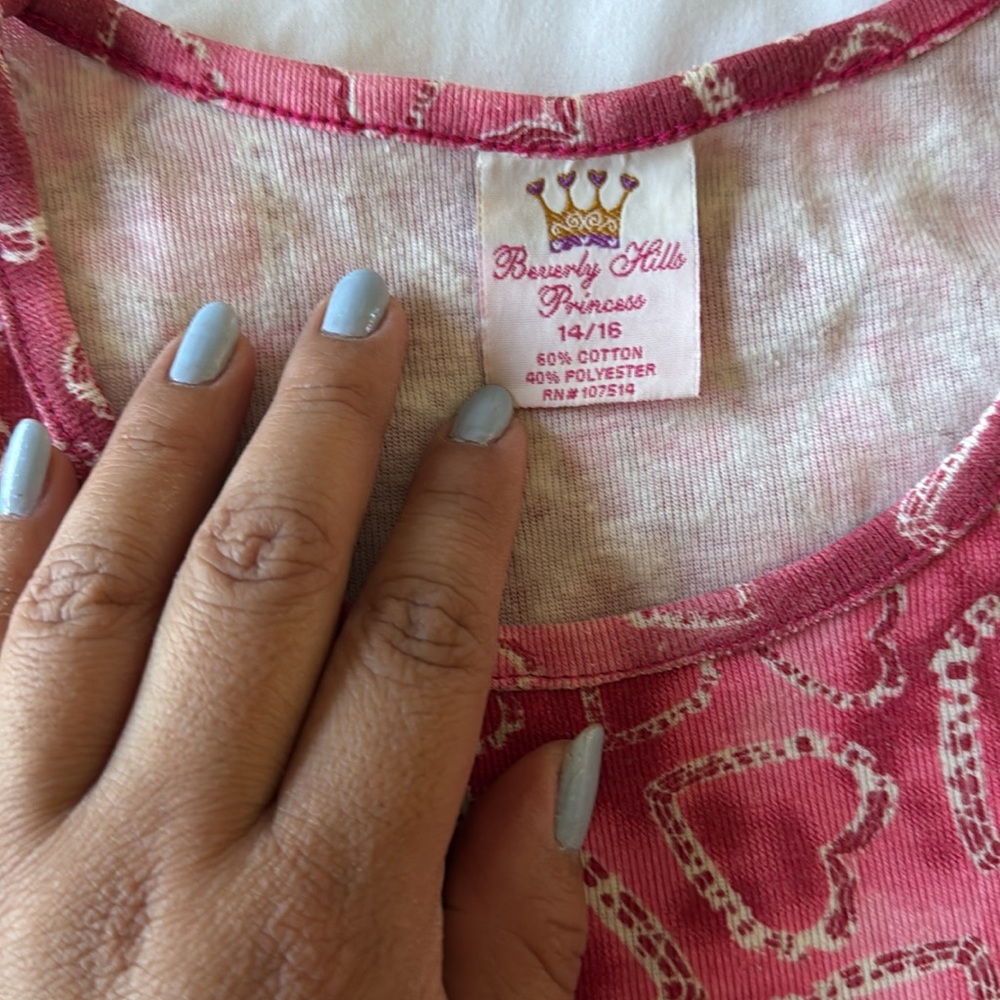 Beverly Hills Princess (14/16) pink tie-dye heart tank - Picture 3 of 4